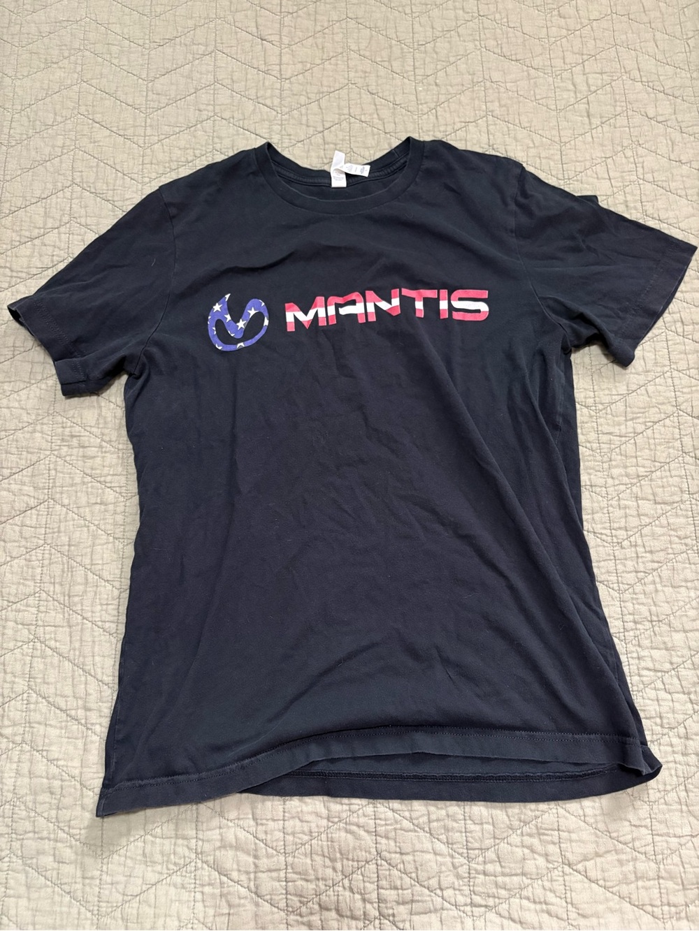 Mantis USA Flag Logo Graphic T-Shirt Men’s Large Black Cotton Tee